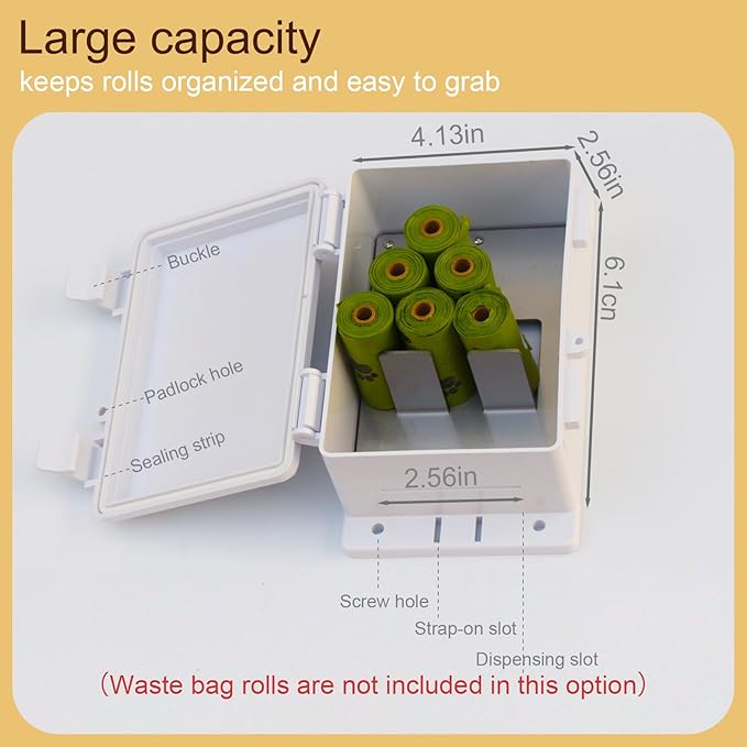 Wall Mount Dog Poop Bag Dispenser, Outdoor Dog Poop Bag Holder,Heavy Duty & Waterproof, ABS Plastic Material, Suitable for Yard Patio Garage Lawn Pet Waste Station