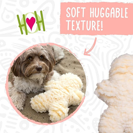 HuggleHounds Plush Dog Toy - Fuzzy Dog Toy, Plush, Soft Fleece, Interactive, Durable, For Small and Large Breeds, Puppy Toy - HuggleFleece Beige Man, Small
