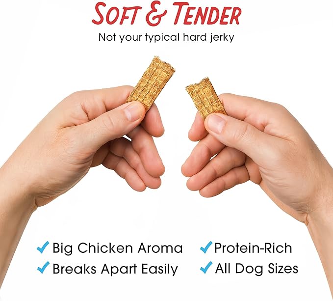 Farmland Traditions Dogs Love Chicken Jerky Dog Treats, Premium Two-Ingredient Dog Jerky with USA-Raised Chicken & No Antibiotics Ever, 3-Pound Bag