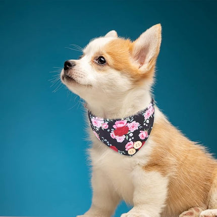 EXPAWLORER Classic Plaid Dog Collar and Leash Set - Bow Tie and Bandana Collar with Bell, Tangle Free Leash, Adjustable for Small to Large Dogs and Cats, Perfect