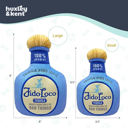 Huxley & Kent Funny Dog Toy w/Squeaker – Power Plush Squeaky Dog Toys for Small, Medium & Large Dogs – Soft Stuffed Animal for Indoor Play & Fetch - Fido Loco, Small