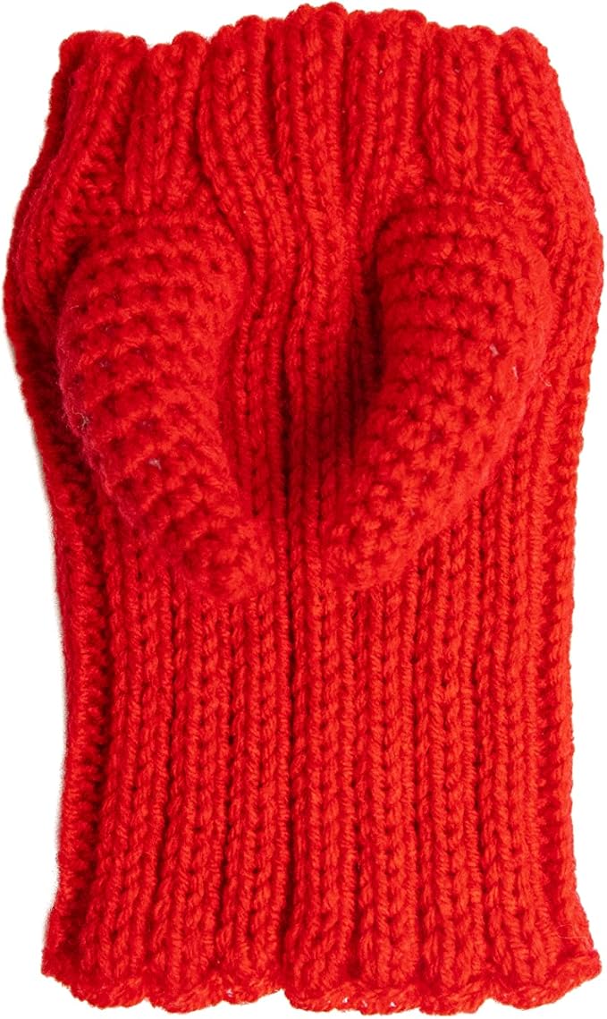 Zoo Snoods Red Devil Dog Costume - Warm Crochet Snood Wrap for Pets, Neck Ear Cover Protection, Halloween Winter (Small)