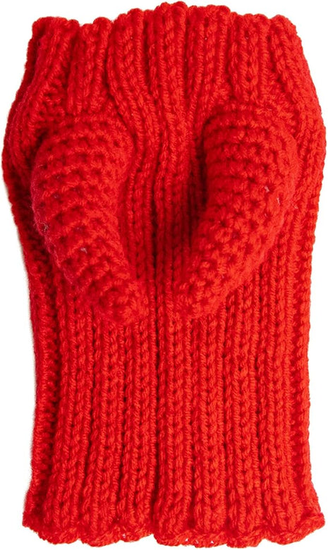 Zoo Snoods Red Devil Dog Costume - Warm Crochet Snood Wrap for Pets, Neck Ear Cover Protection, Halloween Winter (Large)