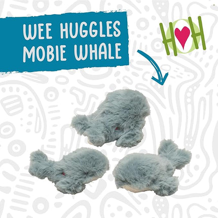 HuggleHounds Wee Huggles Plush Dog Toy - Dog Stuffed Animal Toy, Squeaky Puppy Plush for Small and Medium Sized Dogs, Durable Plushes to Keep Them Busy - Mobie Whales (Pack of 3)