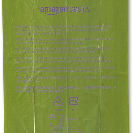 Amazon Basics Dog Poop Bags with Dispenser, 540 Count, Enhanced for Guaranteed Leakproof, Lavender Scented, Includes Leash Clip