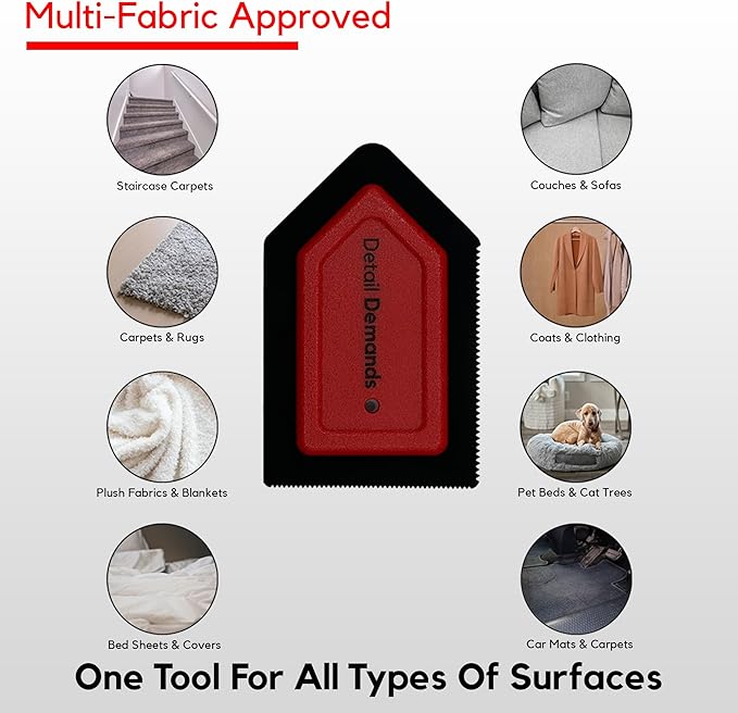 Mini Pet Hair Remover | Dog Hair Remover for Car Carpet & Car Cleaning Supplies, Cat Hair Remover for Furniture, Reusable Carpet Brush and Lint Remover, Pet Hair Removal Tool