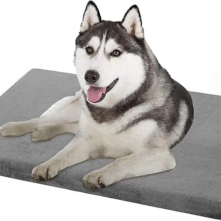 EMPSIGN Stylish Dog Bed Mat Dog Crate Pad Mattress Reversible (Cool & Warm), Water Proof Linings, Removable Machine Washable Cover, Firm Support Pet Crate Bed for Small to XX-Large Dogs, Grey