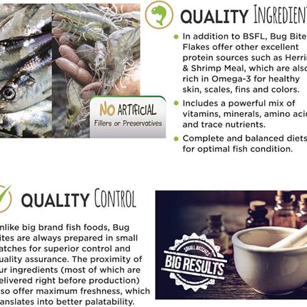 Fluval Bug Bites Fish Food with Spirulina, Flakes for Small to Medium Sized Fish, 0.63 oz., A7354, Brown