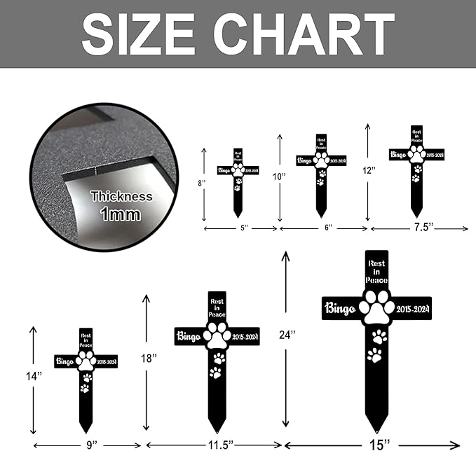 Personalized Metal Dog Grave Markers Stake, Pet Memorial Outdoor Garden Sign Plaque, Custom Pets Name Marker for Cemetery, Pet Loss Sympathy Gift