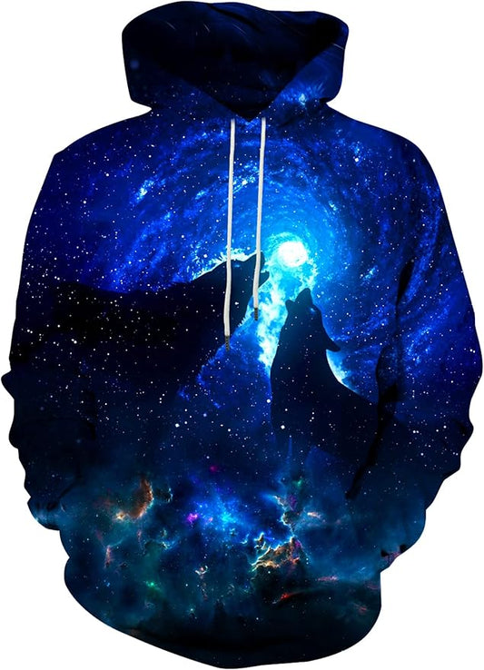 Yasswete Unisex Adults 3D Printed Fashion Hoodies for Men Women Pullover Novelty Sweatshirts with Big Pockets