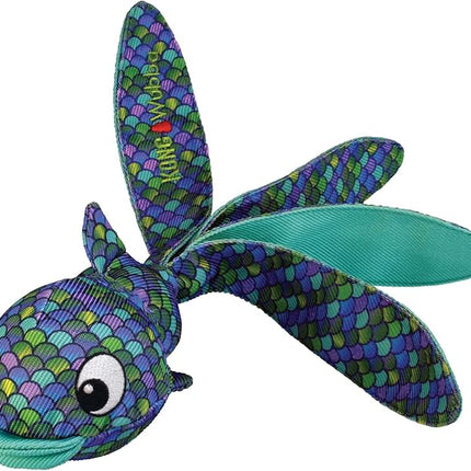 KONG Wubba Finz - Dog Toy for Tug of War & Fetch - Dog Supplies for Puppy & Dog Playtime - Outdoor & Indoor Dog Toy (Blue, Small)