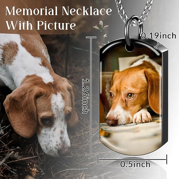 Custom Pet Necklace, Personalized Dogs Necklaces for Women, Dogs Remembrance Jewelry, Picture Necklace Personalized Photo, Customized Dog Memorial Gifts for Loss of Dog