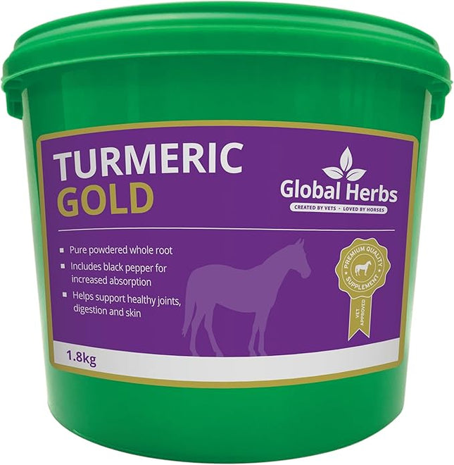 Global Herbs Turmeric Gold Pure Powdered Whole Turmeric Root and Black Pepper