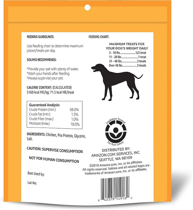 Amazon Brand - Solimo Chicken Jerky Dog Treats, 2 pounds (Packaging May Vary) (Pack of 2)
