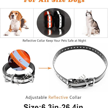 Dog Collar Strap for Most of Electronic Training Shock Collar Receivers-Adjustable Durable Waterproof Odorless 3/4 Inch Collar Replacement for Barking Fence-Pet TPU Collar Strap