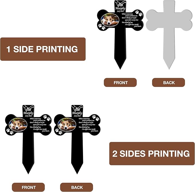 Personalized Dog Remembrance Garden Stake Pet Loss Gifts Dog Memorials Gifts For Friends Custom Pet Picture Plaque Stake Grave Markers Sympathetic Loss Of Cat For Someone Lost Pet