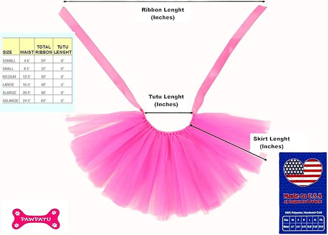 Handcrafted in USA Hotpink Tulle Tutu for Large Dogs