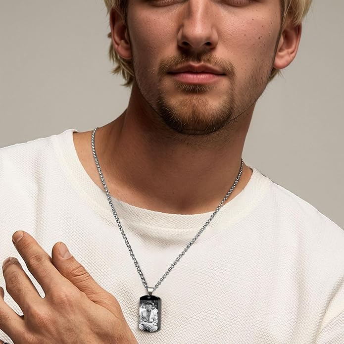 Personalized Ashes Necklace for Men Women Pet Custom Photo Text Urn Necklace Customized Engraving Holder Memorial Cremation Jewelry Keepsake Memorial Gifts