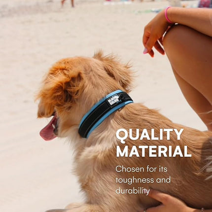 Black Rhino Extra Large Dog Collar - Adjustable Reflective Heavy Duty Dog Collar with Ultra-Soft Neoprene Padding - Weatherproof, Durable, and Comfortable - Ideal for Active Dogs - Pink and Black