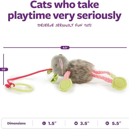 SmartyKat Bouncy Mouse Bungee Dangler Plush Cat Toy, Springy Erratic Motion for Batting & Pouncing Fun for Cats & Kittens, Randomly Selected Color, One Size
