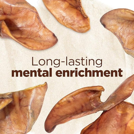 Natural Farm Pig Ears for Dogs (8-Count), One Ingredient: Natural Whole Pigs Ears, Air Dried, Long-Lasting & Highly Digestible Treats, Great for Puppy and Large/Medium Dogs