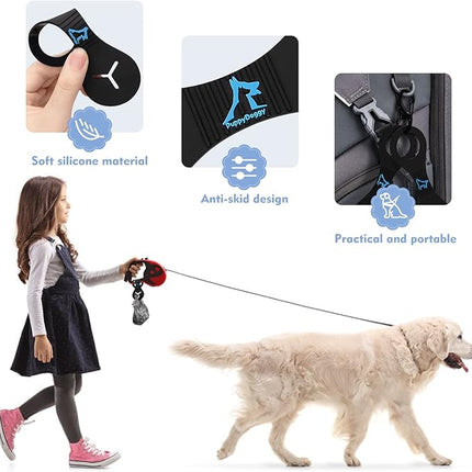 PuppyDoggy Dog Poop Bag Holder for Leash Waste Bag Carrier Dog Poop Bag Dispenser for Walking Running Bicycle Accessory 2 pieces (Blue)