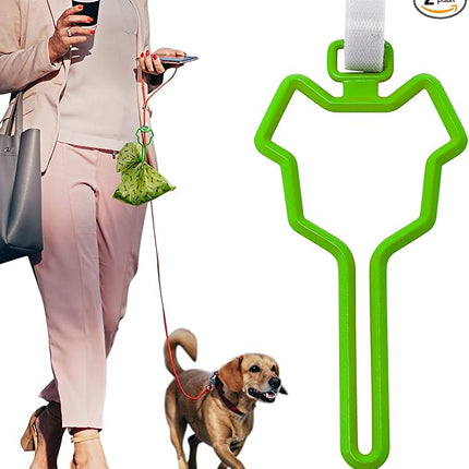 Dalzom® 2Pcs Dog Poop Bag Holder, Waste Bag Holder Carrier for Leash, Dog Poop Bag Dispenser for Walking Running Bicycle Accessory (Green)