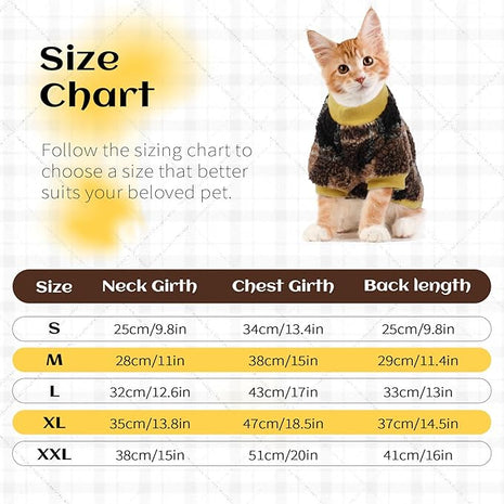 Cat Clothes -2 Legged Pullover Cat Sweater Soft Warm Pet Apparel Kitten Clothes for Kittens Only Elastic, Yellow L