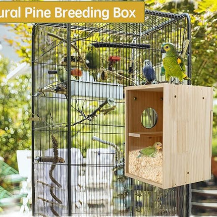 Bird Nest Box Parakeet Breeding Nest Box Bird Nest House Wooden Acrylic Transparent Breeding Box for Finch Lovebirds Cockatiel Budgie Conure Parrot