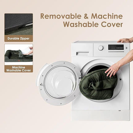 EHEYCIGA Memory Foam Dog Bed XLarge Sized Dogs, Extra Large Dog Bed Orthopedic with Washable Removable Cover, Waterproof XL Pet Bed Couch, 44x33x6 Inches, Dark Green