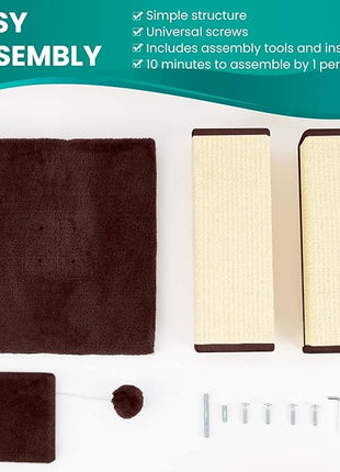 Cat Scratching Post 32 Inch for Indoor Large Cats and Kitten, Nature Sisal Tall Cat Scratch Post, Sisal Cat Scratcher Improve Cat's Scratching Habits and Protect Your Furniture, Beige