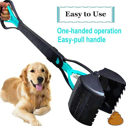 2-Piece Pooper Scooper for Large Medium & Small Dogs Heavy Duty,Long Handled Dog Poop Scooper for Grass,Durable Dog Poop Pick Up Tool