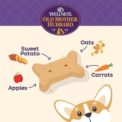 Old Mother Hubbard Wellness Just Vegg'n Dog Biscuits, Natural, Training Treats, Sweat Potato, Oats, Apples & Carrots Flavor, Mini Size, (20 Ounce Bag)