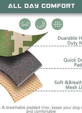 BUMBIN Tactical Dog Harness for Medium Dogs No Pull, Famous TIK Tok No Pull Dog Harness, Fit Smart Reflective Pet Walking Harness for Training, Adjustable Dog Vest Harness with Handle Forest Camo M