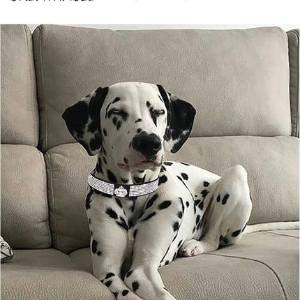 Dog Collar for Small Dogs, Adjustable Leather Suede Bling Dog Collars，Pink Dog Collar Cat Collar, Rhinestone Dog Collar (M, black3)