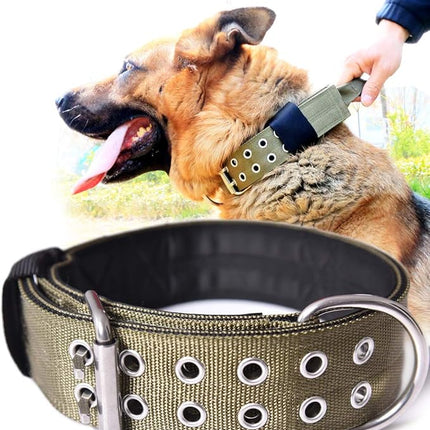 Dog Collar for Large Dogs - 2" Wide Tactical Collars with Handle for Extra Large Breed Dogs, Camo Military Heavy Duty 1/3" Thick Puppy Collar K9 Nylon Pet Collar L