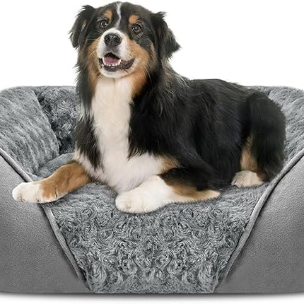 INVENHO X-Large Dog Bed Rectangle Washable Orthopedic Soft Calming Sleeping Durable Pet Cuddler with Anti-Slip Bottom