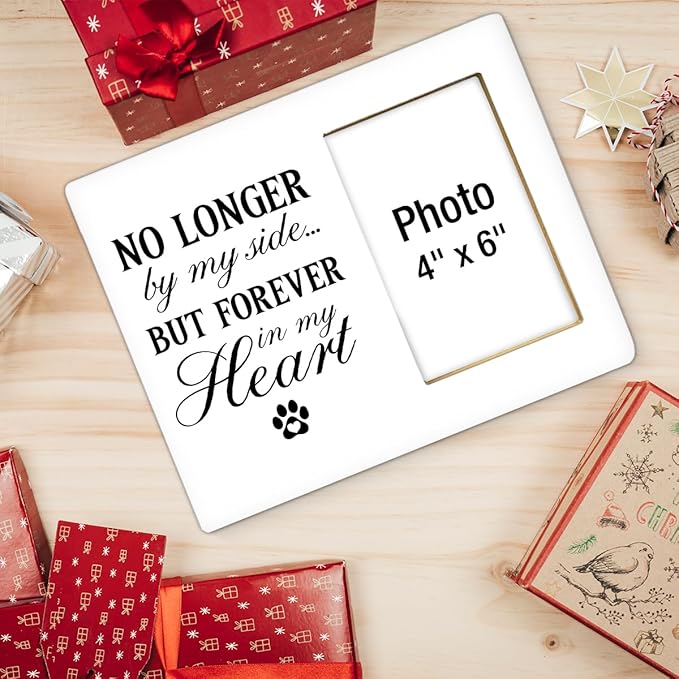 Dog Memorial Gifts for Loss of Dog Picture Frame, Pet Memorial Gifts for Dogs, Loss of Cat Sympathy Gift, Pet Bereavement Remembrance Wood Photo Frames, 4 x 6 Inch Photo