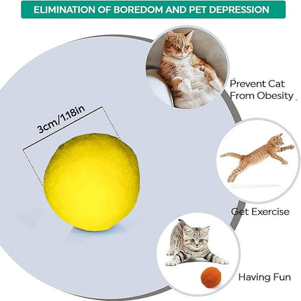 Premium Soft Pom Pom Balls for Kittens - Lightweight, Interactive, Assorted Colors - Plush Toy for Kitten Training and Play - Pet Products for Cats (1.2 Inches 30 Balls)