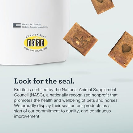 Kradle Bliss Bars for Dogs - Peanut Butter Flavored Calming - GABA L-Theanine - On The Go Packaging - Supports a Calm Demeanor - 12 Bars