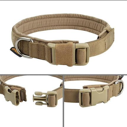 EXCELLENT ELITE SPANKER Tactical Small Puppy Dog Collar Nylon Adjustable Heavy Duty Military for Small Medium and Large Dogs Pet Soft Padded Dog Collar(COB-M)