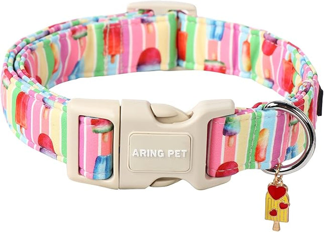 ARING PET Summer Dog Collar-Cute Popsicle Dog Collar for Small Dogs, Adjustable Multicolor Ice Cream Pet Collars Puppy Collar for Small Medium Large Dogs