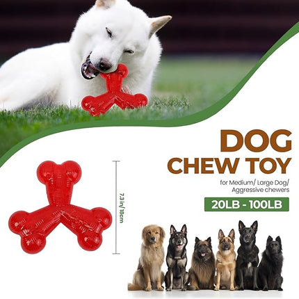 SPOT Play Strong Trident Bone - Durable TPR Long Lasting Dog Chew for Aggressive Chewers, Hole for Treats, Virtually Indestructible Toy for Large Dogs & Puppies up to 90lbs - 6 inch