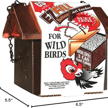 C&S Wild Bird Copper EZ Fill 3 Suet Cake Bottom Feeder