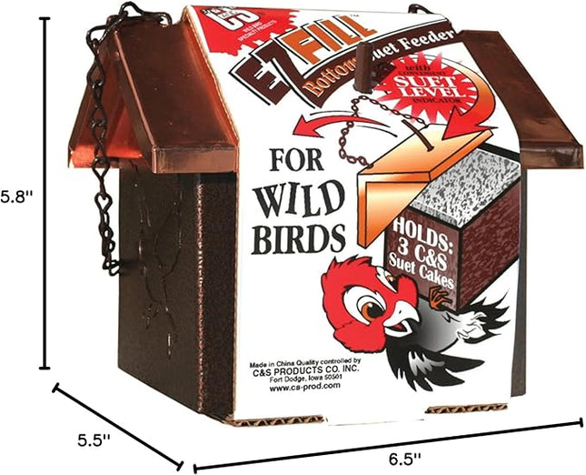 C&S Wild Bird Copper EZ Fill 3 Suet Cake Bottom Feeder