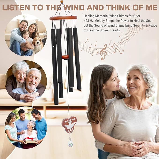 Dog Memorial Gifts,35'' Personalized Dog Memorial Wind Chimes,Sympathy Gift for Loss of a Loved One, DIY Remembrance Pet Memorial Suncatcher Bereavement Gifts