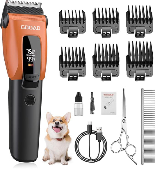 Dog Clippers for Grooming for Heavy Thick Coat, 3-Speed Low Noise Dog Grooming Kit, Electric Quiet Dog Hair Trimmer,Cordless,Rechargeable, Pet Hair Shaver for Small and Large Dogs Cats