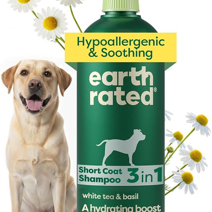 Earth Rated Hypoallergenic 3-in-1 Soothe Dog & Puppy Shampoo & Conditioner, Deodorize 98.5% Natural, 16 oz