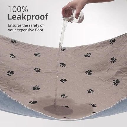PUPTECK Washable Pee Pads for Dogs - 2 Pack 34" x 36" Waterproof Reusable Puppy Potty Training Pads Whelping Mat - Fast Absorption Non-Slip Pet Food Feeding Mat -Pad for Small Animals