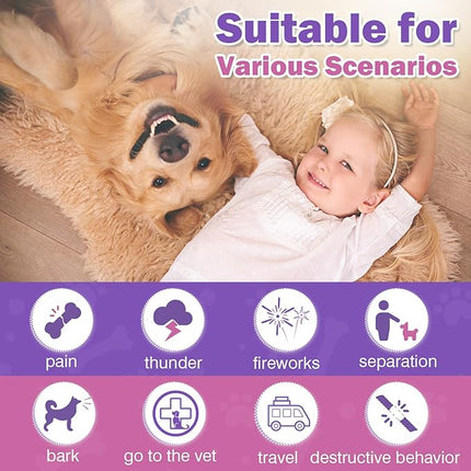 Calming Chews for Dogs 200pc Dog Calming Treat and Bites with Melatonin - Anxiety and Stress Relief Treats for Dogs Puppy Sleep Aid Calm Dog with Noise,Thunder,Barking,Separation,Chewing